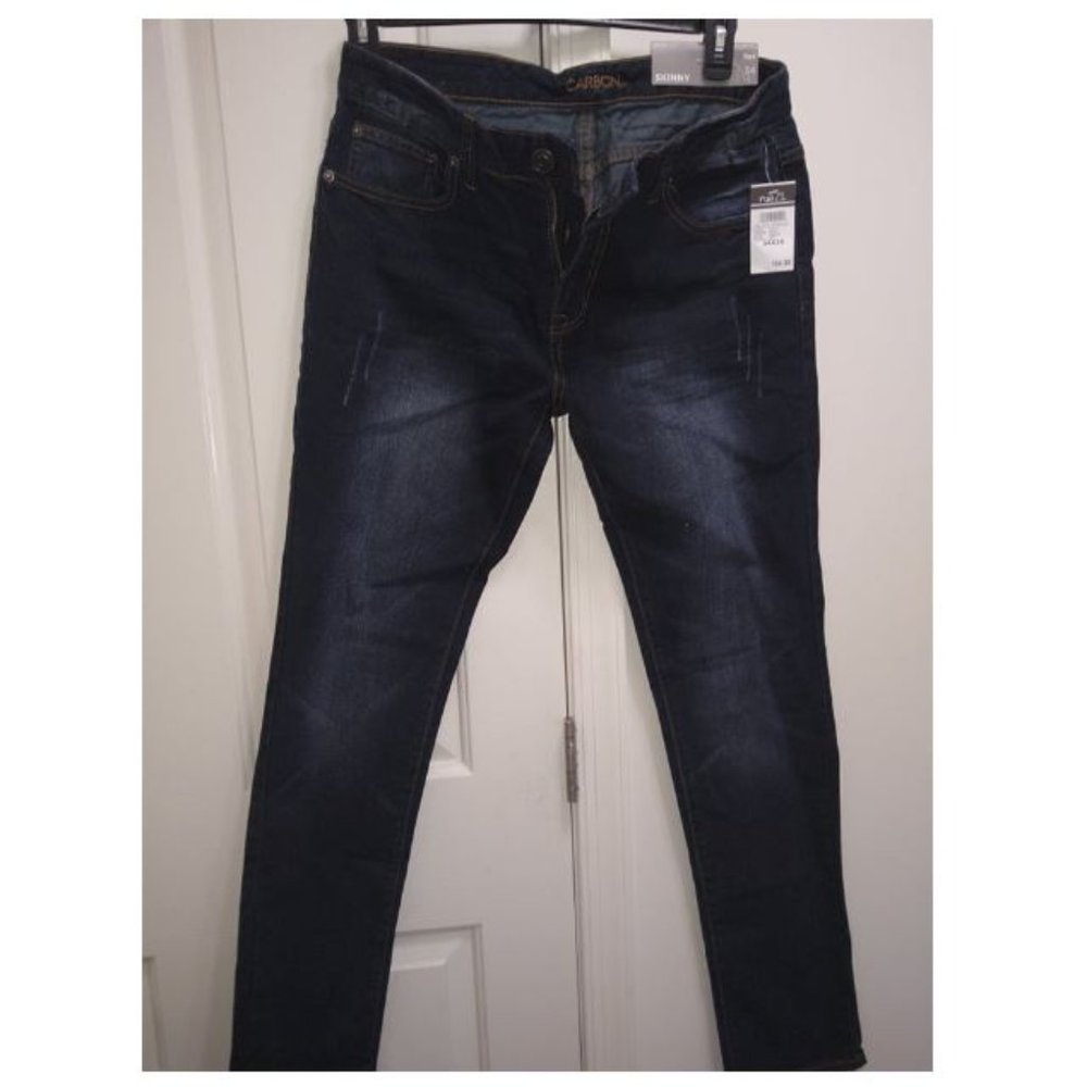CARBON Men's Rue 21 Dark Blue 5-Pocket Skinny Jeans 34